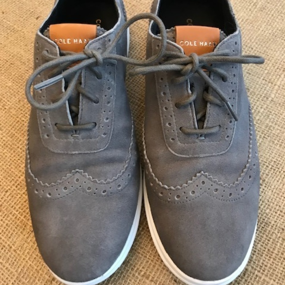 Cole Haan Grand.0S Suede Grey Oxfords